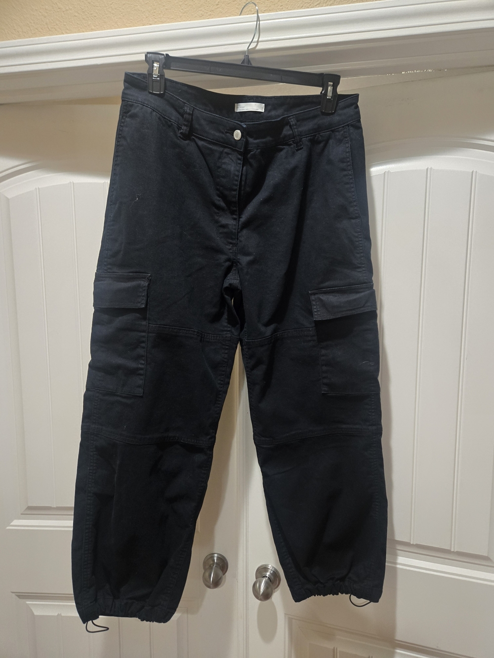 Oak and Fort Wonen Black Cargo Jogger Pants Size 14 EUC